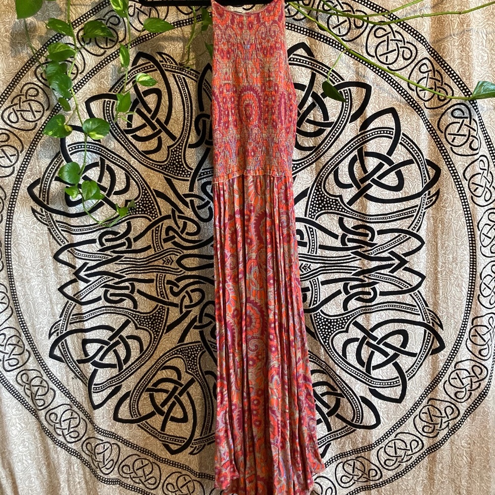 FreePeople Racerback Pink and Orange Maxi Dress S